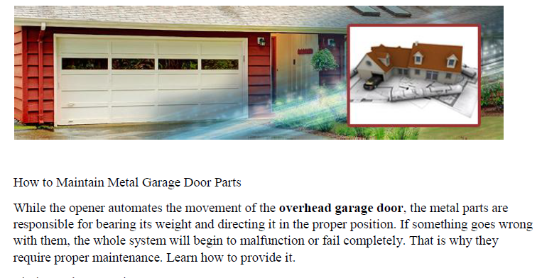 How to Maintain Metal Garage Door Parts - Garage Door Repair San Jacinto